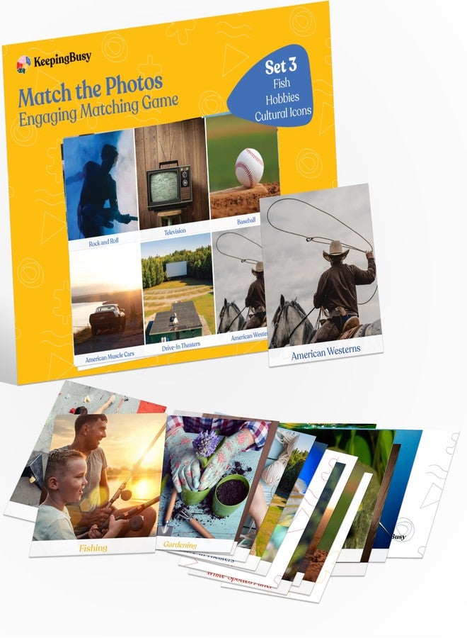 Keeping Busy Match The Photo Game with Fun Facts Set 3 Matching Games for Adults | Dementia Activities for Seniors | Activities for Dementia Patients | Alzheimers Activities for Elderly with Dementia - Image 1